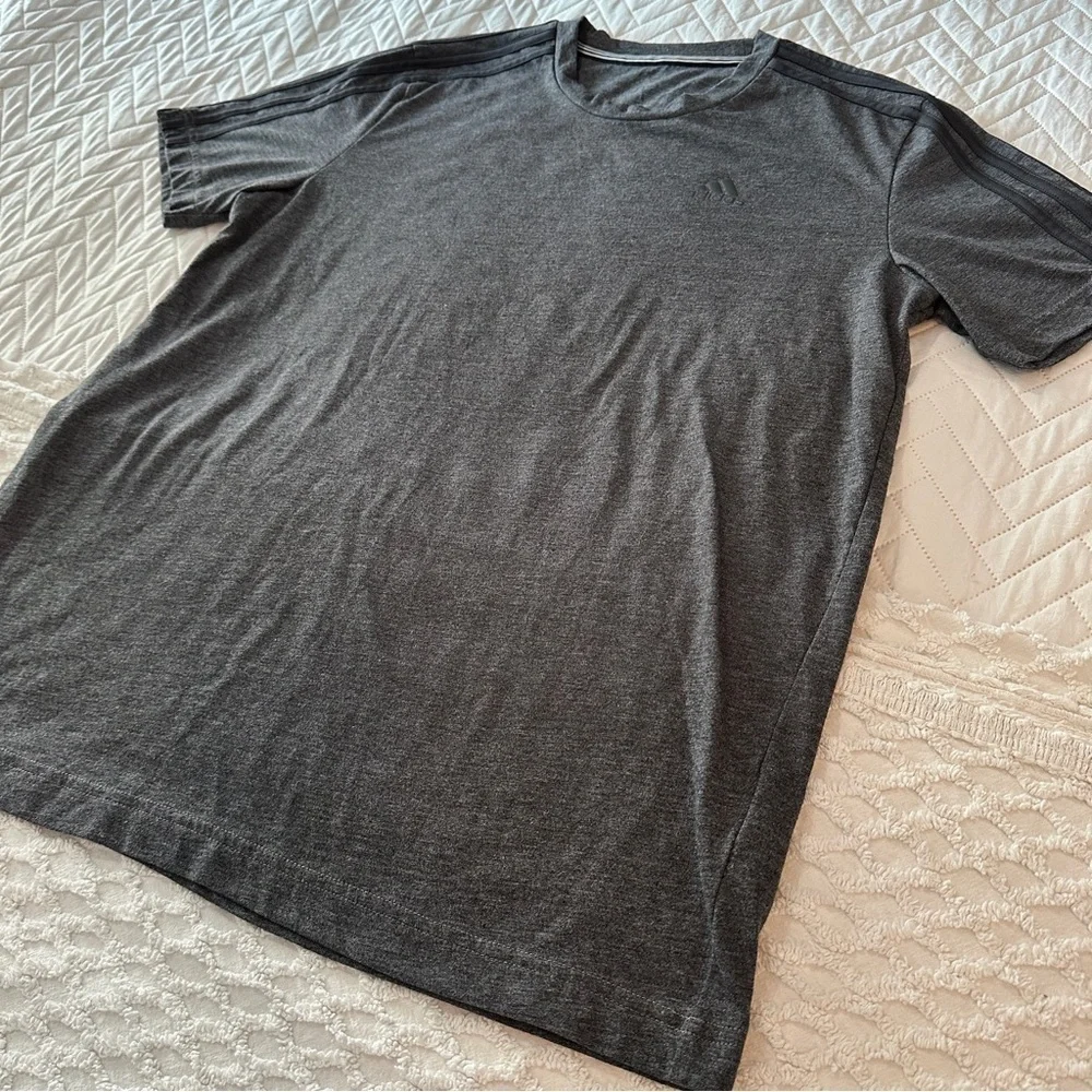 Adidas Heather Gray Climalite Tee Size Medium Minimalist Athleisure Streetwear - Picture 8 of 13